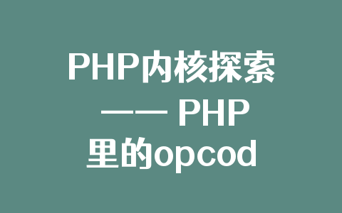 PHP内核探索 —— PHP里的opcode:Zend虚拟机中的指令