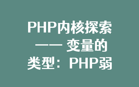 PHP内核探索 —— 变量的类型:PHP弱类型变量特性是如何实现?