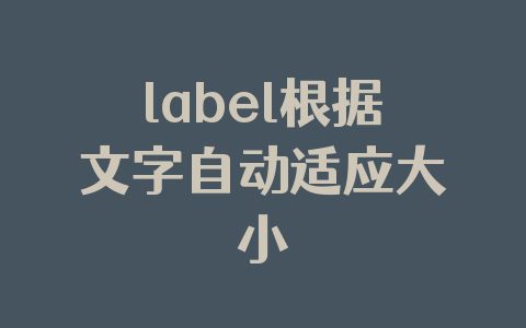 label根据文字自动适应大小