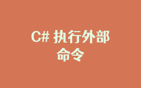C# 执行外部命令