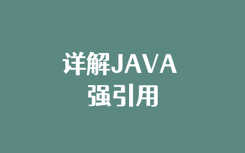 详解JAVA 强引用