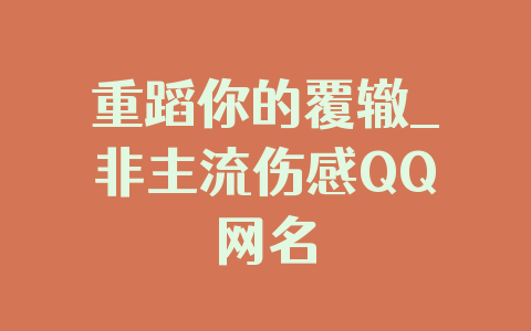重蹈你的覆辙_非主流伤感QQ网名