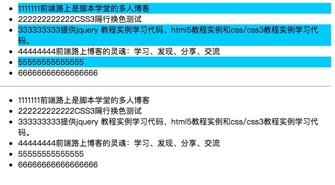 CSS3实现隔行变色-偶像资源网