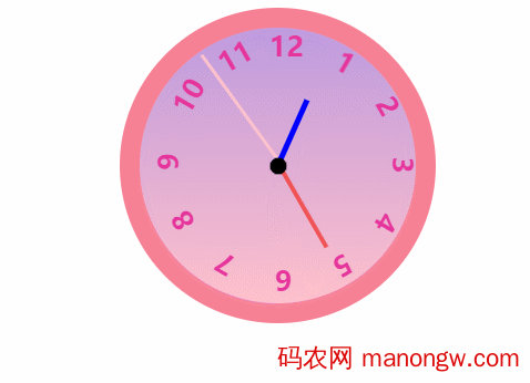 js实现特别简单的钟表效果-偶像资源网
