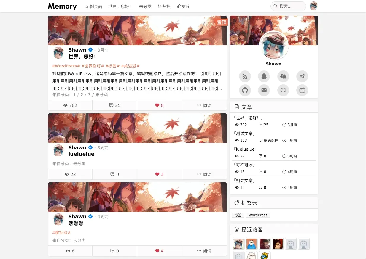 Memory 主题-偶像资源网