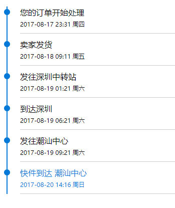 使用css实现物流进度的样式的实例代码-偶像资源网