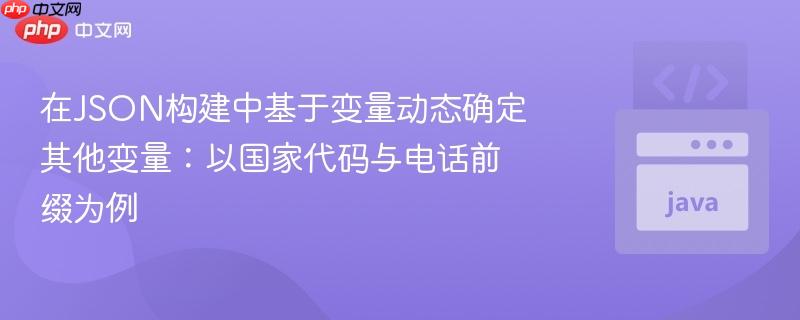 在JSON构建中基于变量动态确定其他变量：以国家代码与电话前缀为例