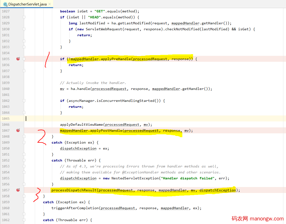 1604107230594177 Spring HandlerInterceptor实现原理代码解析