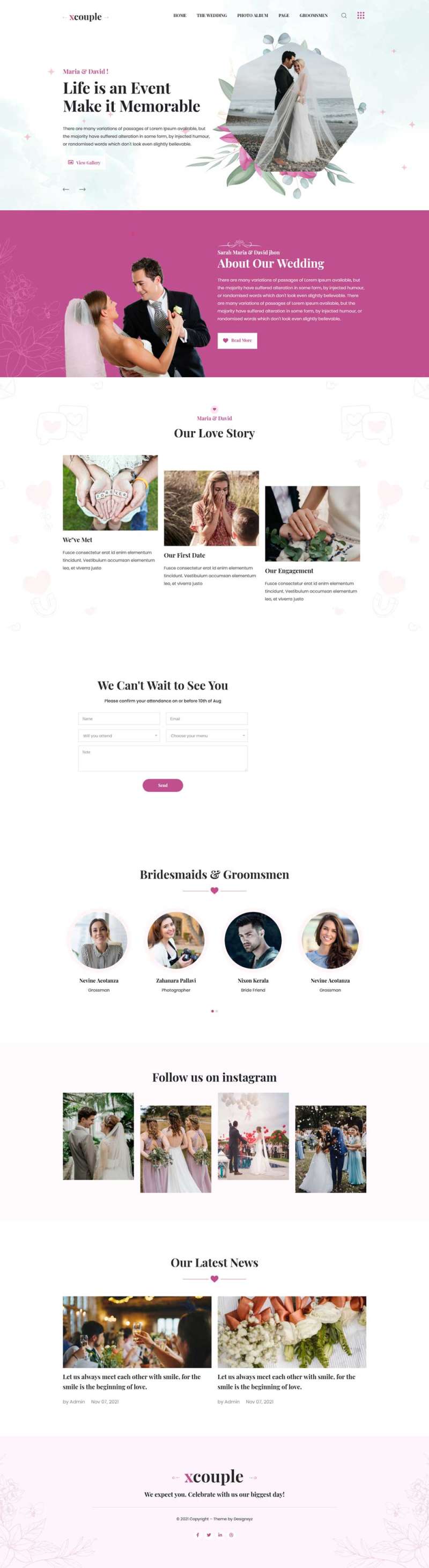 婚纱摄影婚礼策划公司html网站模板