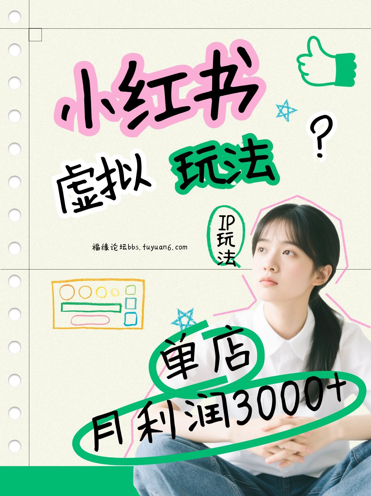 小红书虚拟玩法（铺货流和单品玩法），单店月利润3000+，IP打法+原创商品（0违规）