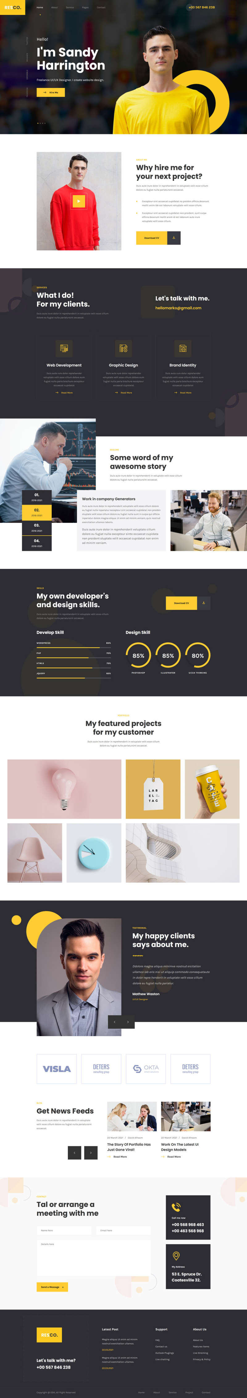 个人介绍网页版简历html模板