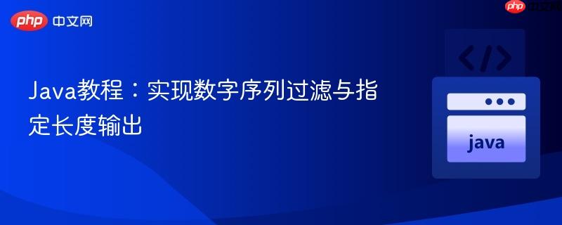 176215662463522 Java教程:实现数字序列过滤与指定长度输出