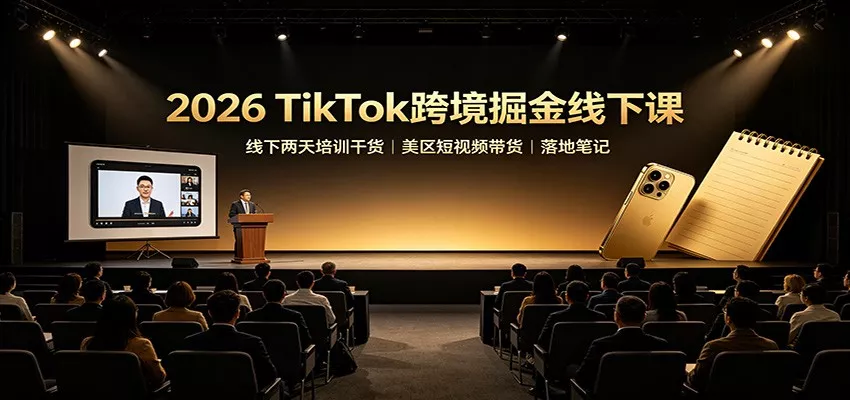 2026 TikTok跨境掘金线下课:线下两天培训干货,美区短视频带货落地笔记 2026 TikTok跨境掘金线下课:线下两天培训干货,美区短视频带货落地笔记
