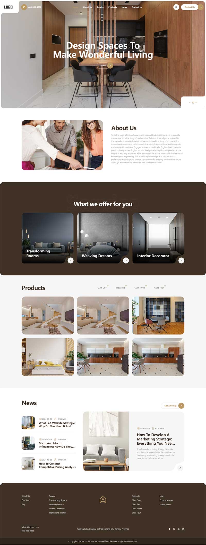 响应式家居设计英文外贸独立站模板