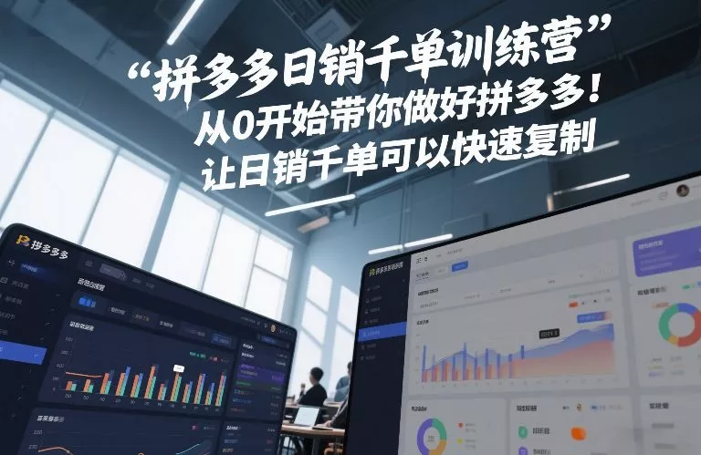拼多多日销千单训练营，从0开始带你做好拼多多，让日销千单可以快速复制(更新26年9月)