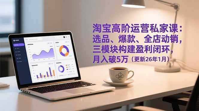 （17080期）淘宝高阶运营私家课：选品、爆款、全店动销，三模块构建盈利闭环，月入破5万（更新26年1月）