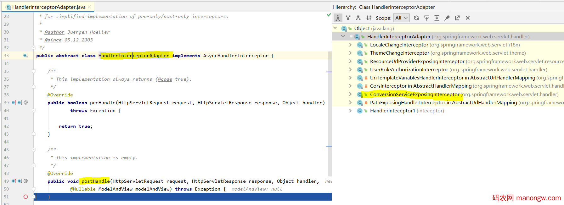 1604107232242873 Spring HandlerInterceptor实现原理代码解析