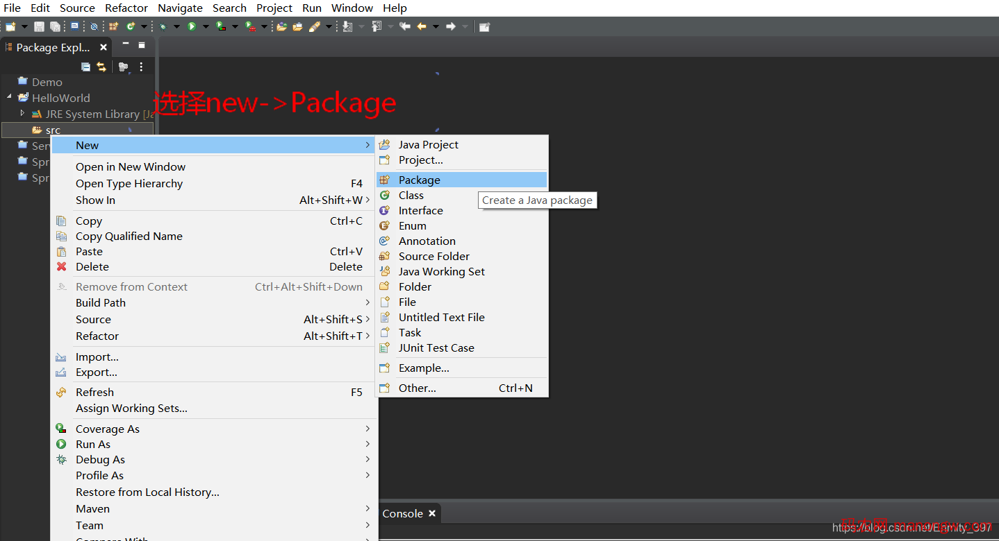 1605749788487745 eclipse输出Hello World的实现方法