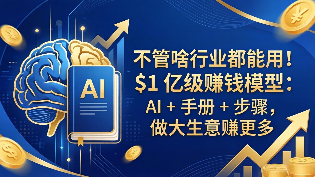 不管啥行业都能用!$1 亿级赚钱模型:AI + 手册 + 步骤,做大生意赚更多 不管啥行业都能用!$1 亿级赚钱模型:AI + 手册 + 步骤,做大生意赚更多
