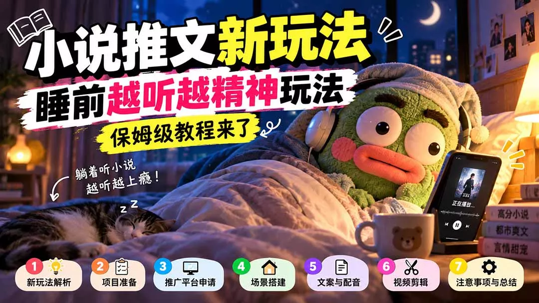 小说推文新玩法,睡前越听越精神玩法,保姆级教程来了 小说推文新玩法,睡前越听越精神玩法,保姆级教程来了
