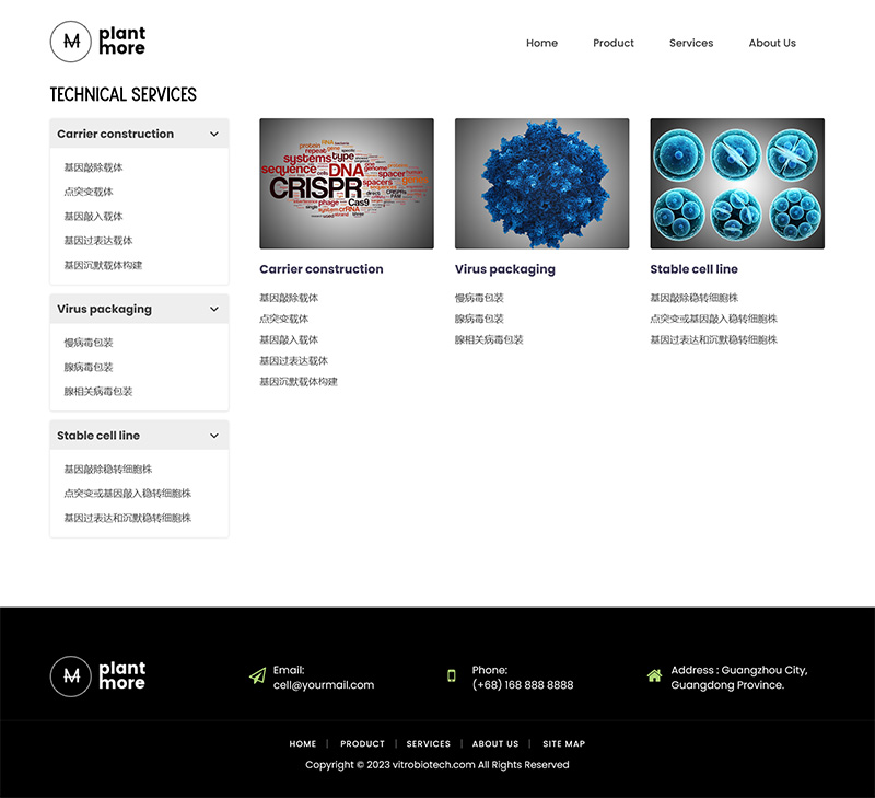 双语外贸生物细胞科技网站模板
