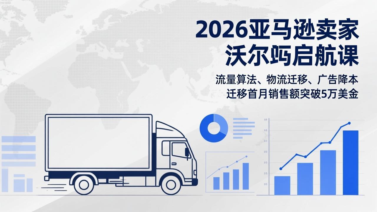 2026亚马逊卖家沃尔玛启航课,流量算法、物流迁移、广告降本,迁移首月销售额突破5万美金 2026亚马逊卖家沃尔玛启航课,流量算法、物流迁移、广告降本,迁移首月销售额突破5万美金