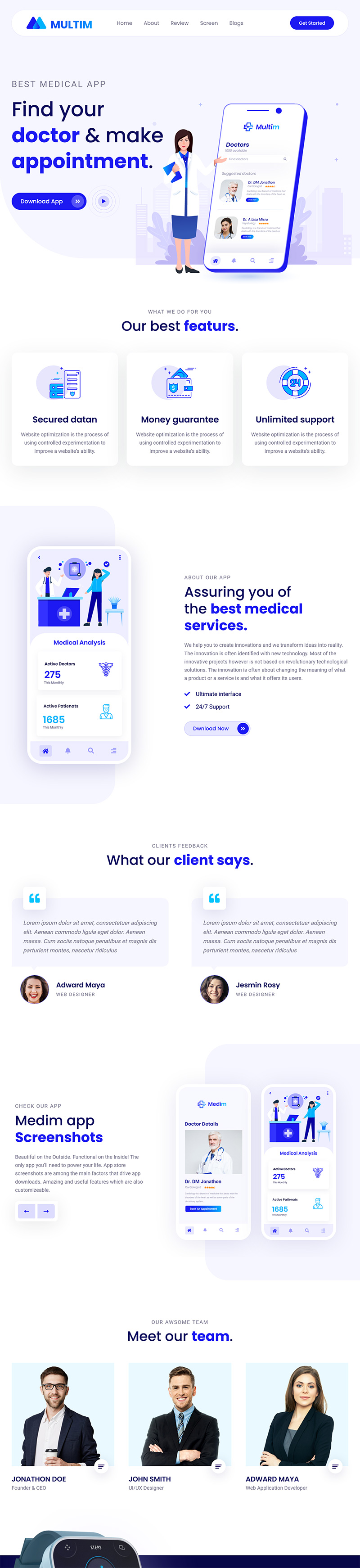 医疗APP推广落地页html模板