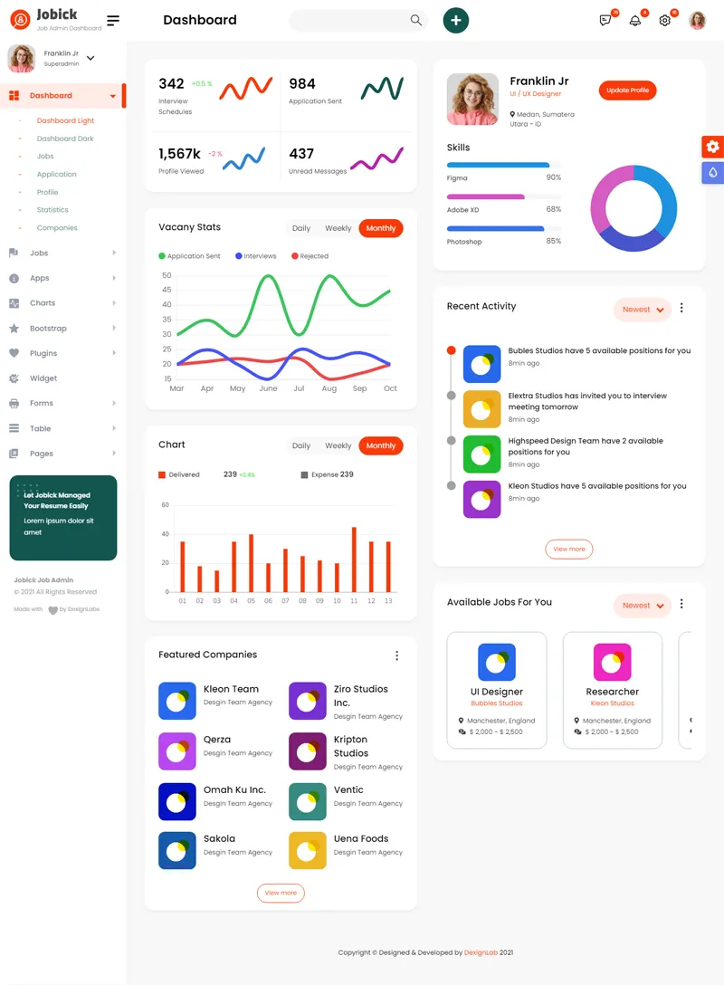 Bootstrap大气OA系统后台管理模板