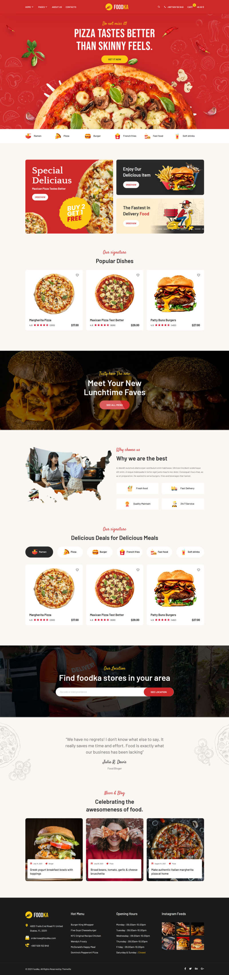 汉堡披萨企业官网HTML模板