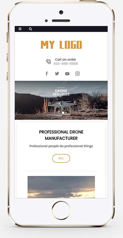 响应式无人机英文外贸企业pbootcms网站模板