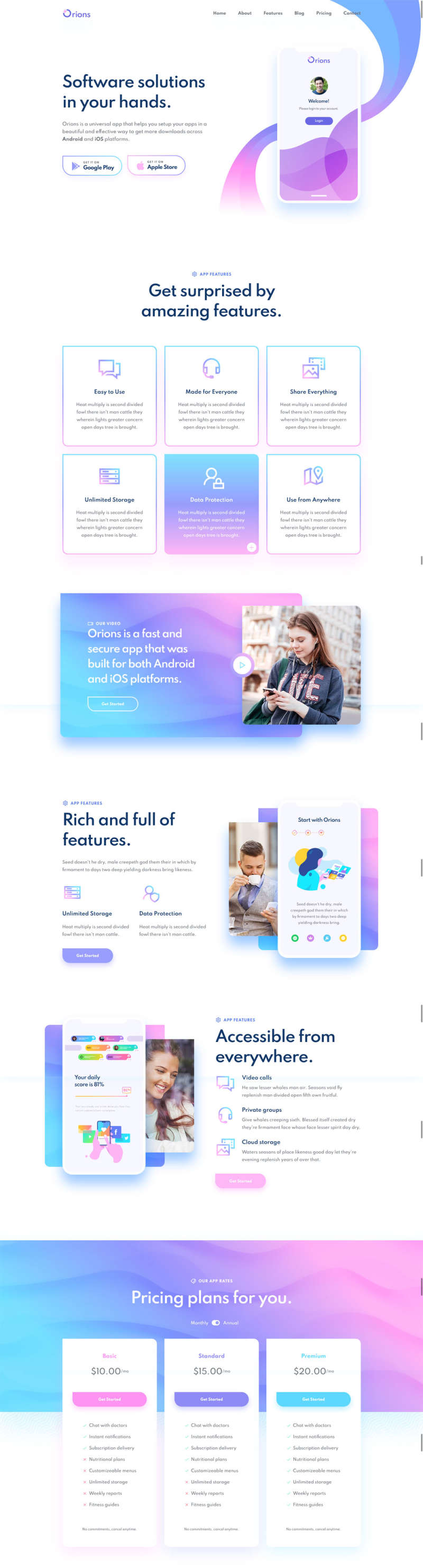app软件应用程序html网站模板