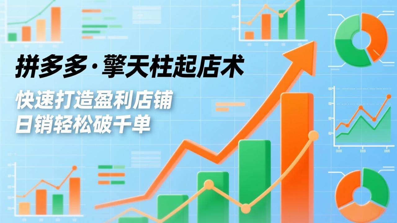 （17715期）拼多多·擎天柱起店术3.0(更新)，爆流布局、利润起飞、不断流，快速打造盈利店铺，日销破千单