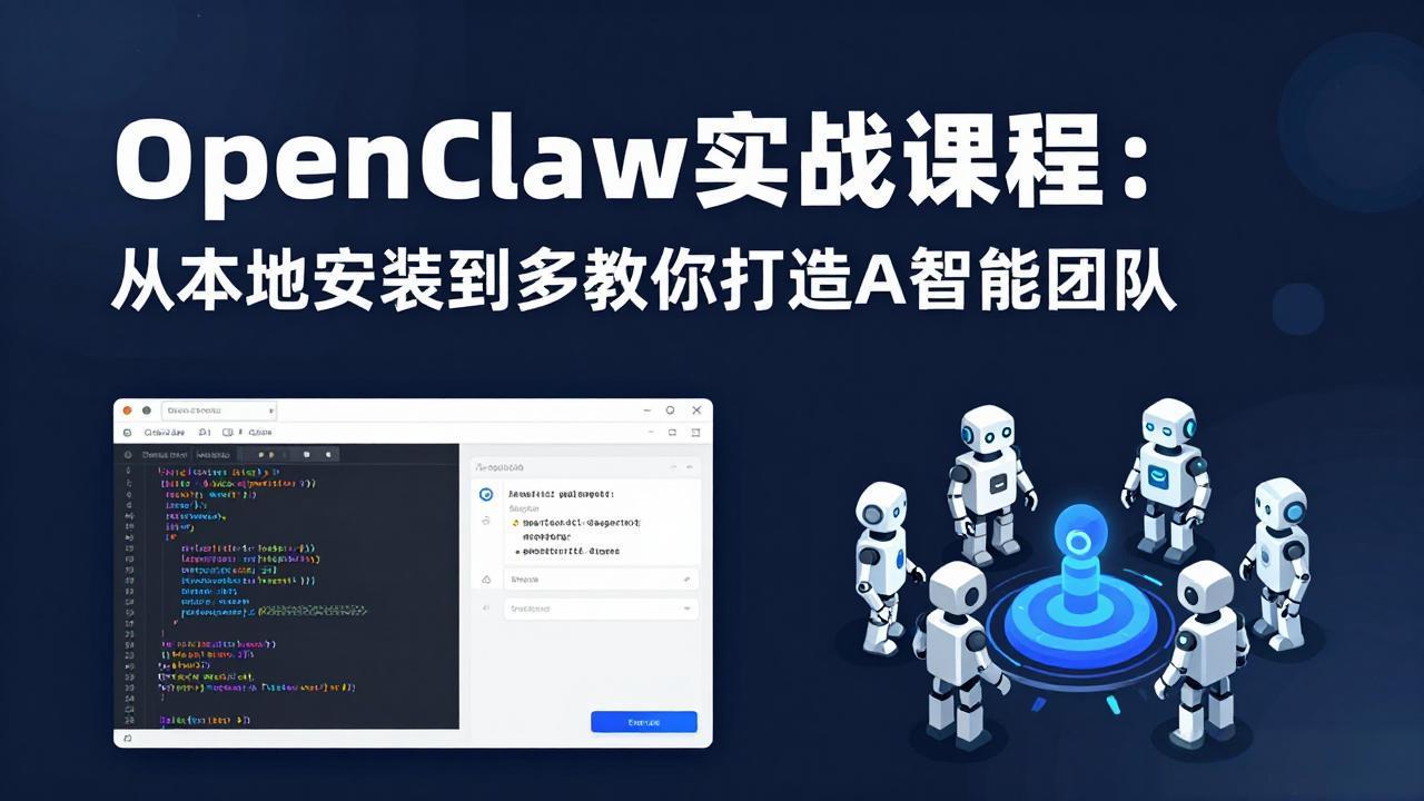 OpenClaw实战课程:从本地安装到多Agent协同,手把手教你打造AI智能团队 OpenClaw实战课程:从本地安装到多Agent协同,手把手教你打造AI智能团队